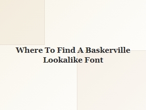 Find a Free Baskerville Alternative
